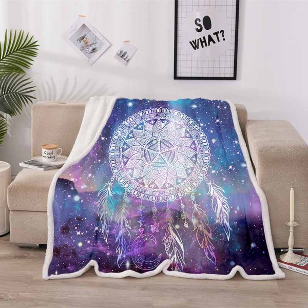 

space dreamcatcher horse blanket for kid lamb cashmere warm bedspread winter bed sheet adults throw blanket
