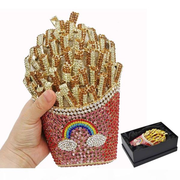 

fashion luxury crystal bags designer rhinestone chips clutch bags for ladies purse wedding bridal evening bags sc798 j190630