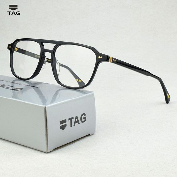 

fashion sunglasses frames 2021 square brand design optical glasses frame men acetate retro classic transparent eyeglasses myopia spectacle, Black