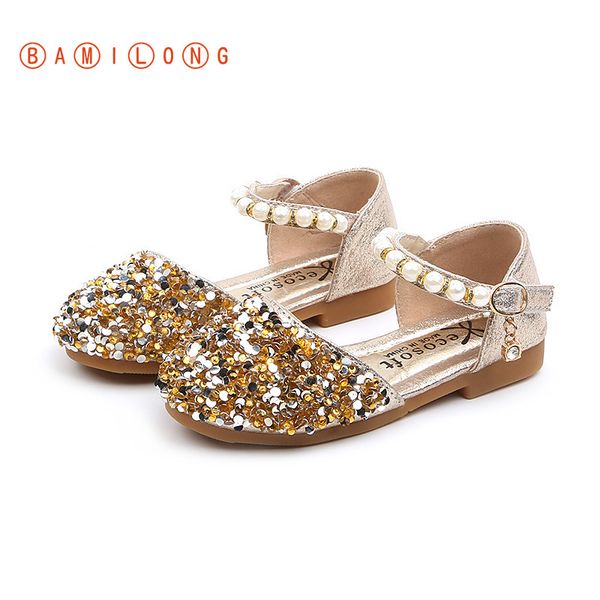 

athletic & outdoor summer kids shoes soft bottom girls princess children sandals wedding party for dance big single k131, Black