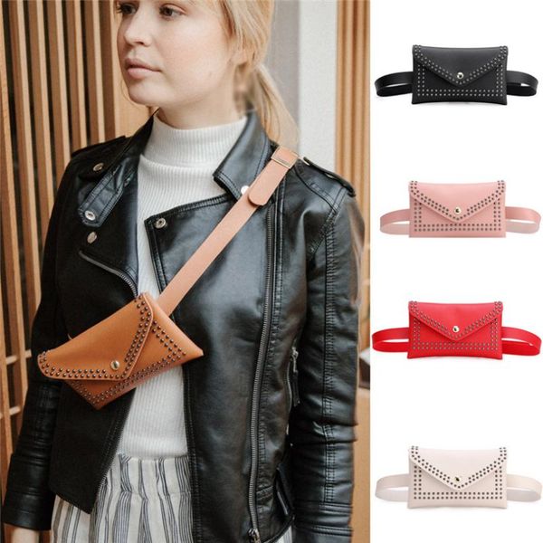 

mnycxen women rivet waist bag for girls belt pack children waist pack retro coin purse kids fanny pouch belt bag heuptasje a20