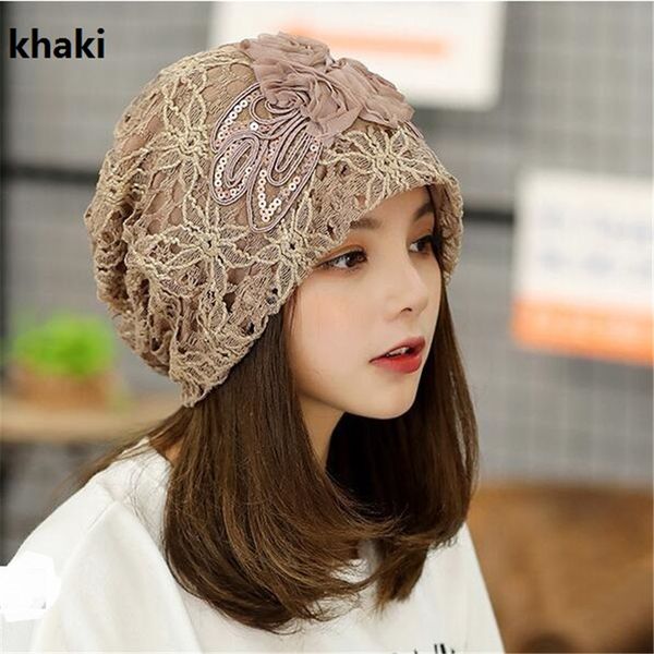 

2020 lace hat three flowers toe cap sweet temperament hood embossed hat, Blue;gray