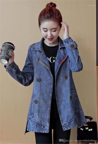 

ladies outerwear casual single breasted loose womens coats denim womens trench coats autumn long sleeve lapel neck, Tan;black