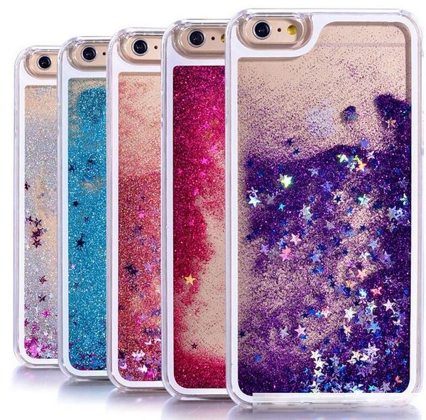 

transparent phone cases fun glitter star quicksand liquid phone back cover for iphone 6 6s plus 7 7plus 8 8plus x xs xr xs max