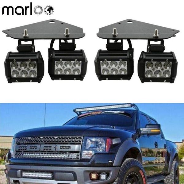 

marloo за 2010 2011 2012 2013 2014 f150 svt raptor truck 18w led fog light kit с бампер монтажный кронштейн комплект