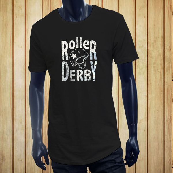

short sleeve for men clothing summer roller derby helmet contact sporter skating roller men black extended long tshirt tee shirt
