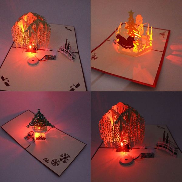 

greeting cards 1pc 3d laser light festival card up postcard gifts handmade paper craft birthday christmas music