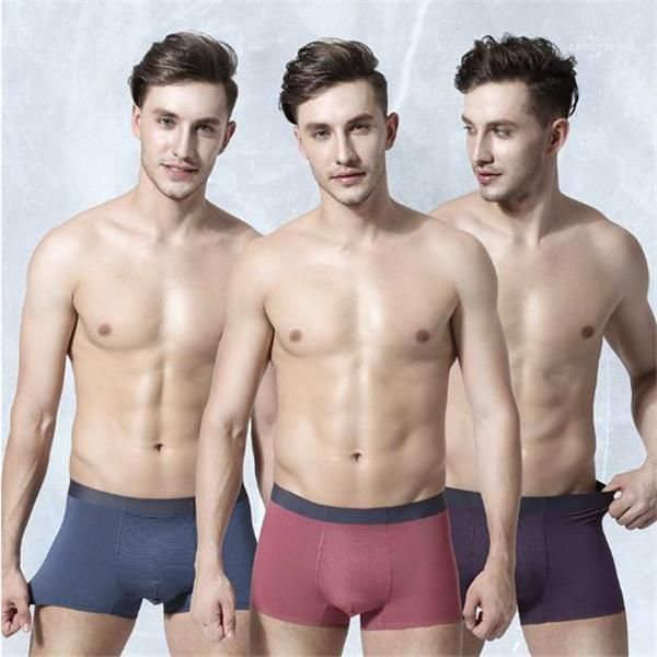 

mens designer underwears boxers breathable solid color underpants fashion slim fit panelled male clothes 2020 luxury, Black;white