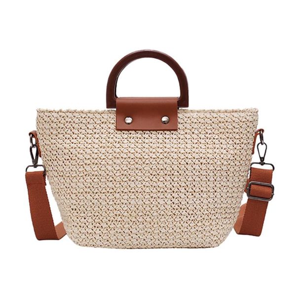 

straw shoulder bag for womens fashion new rattan woven handbag beach summer crossbody messenger bag 2ways hand bagsbolso mujer