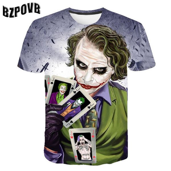 

anime animal cool skull clown summer male 3d print shirts funny graphic humor men clothing