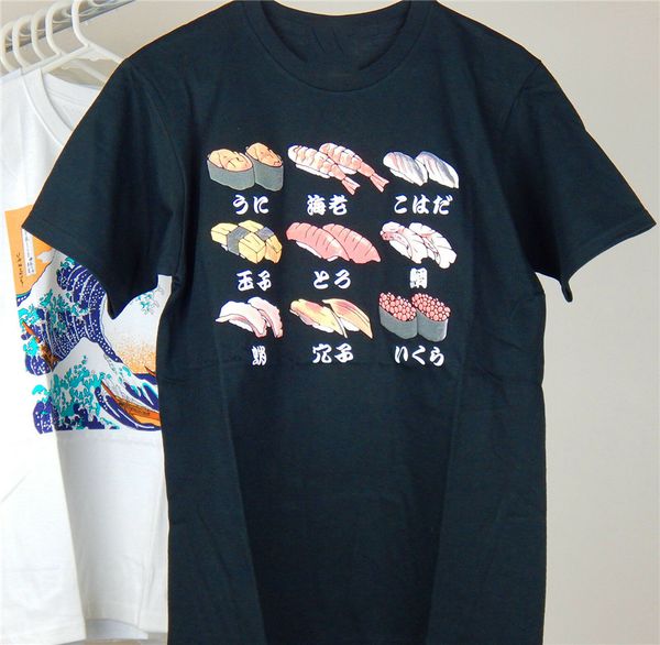 

japanese sushi puff print t-shirts from tokyo size m, l 100% cotton sweatshirt tee shirt