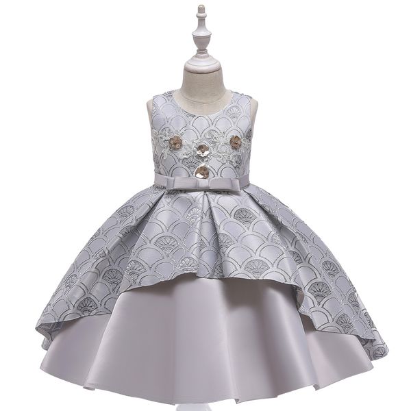 

new spring trumpet children dresses for girls kids formal wear princess baby girl 8 year birthday party dress, Red;yellow