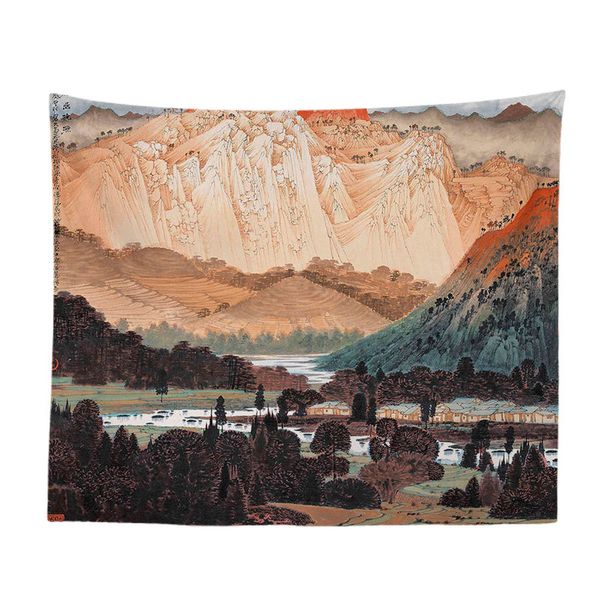 

geometry mountain tapestries wall hanging sunflower four season tree camping decor bedspreads halloween mandala woven red bus