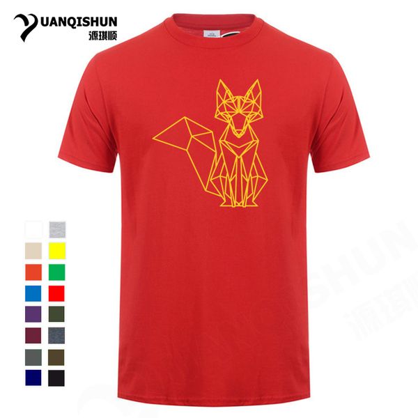 

geometric fox t-shirt minimalist animal abstract line tshirt 2018 new cartoon fox casual t shirts cotton youth tees