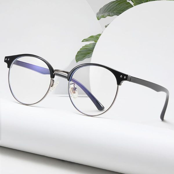 

2020 brand glasses fashion women anti blue light laser fatigue glasses computer goggles optical eyeglasses frame for women 52009, White;black