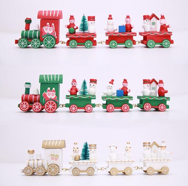 Рождественские деревянные поезда дети подарок с рождеством украшения для дома маленький поезд популярный декор рождественские украшения подарок для детей