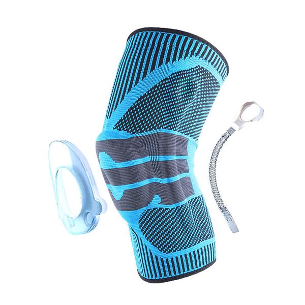 

elbow & knee pads 1 pcs silicone spring full brace strap patella medial support strong meniscus compression protection sport running #ed, Black;gray
