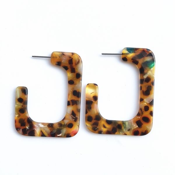 

dangle & chandelier ujbox acrylic resin acetate earrings women leopard print geometric acetic acid, Silver