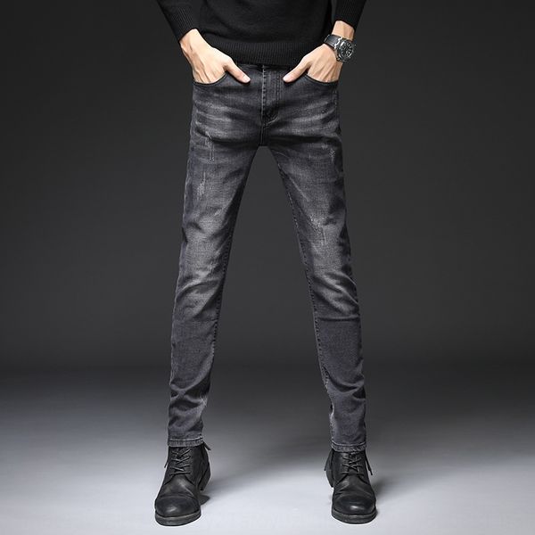 

fashion brand straight tube micro-elastic pants men's ins and jeans super harajuku style men's jeans autumn tyald, Blue