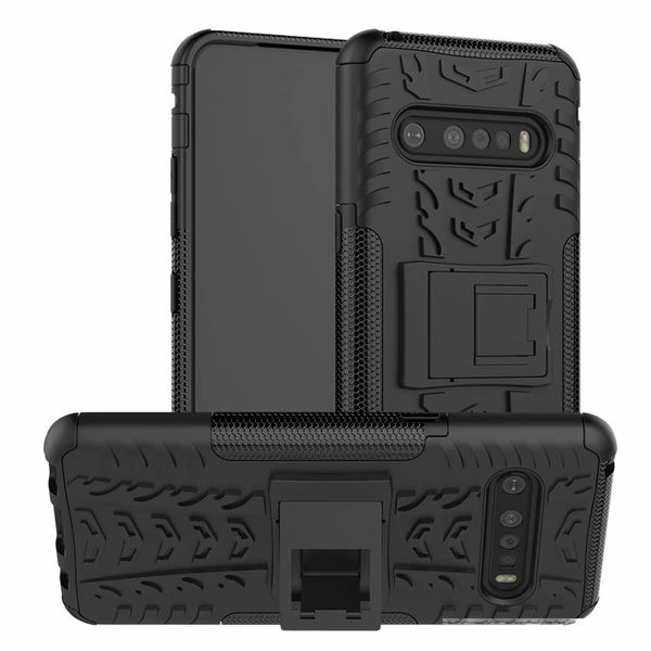 

2 in 1 comb armor hybrid impact kickstand back case for lg v50s g8x k51 k50 x6 v60 g8 stylos 6 5