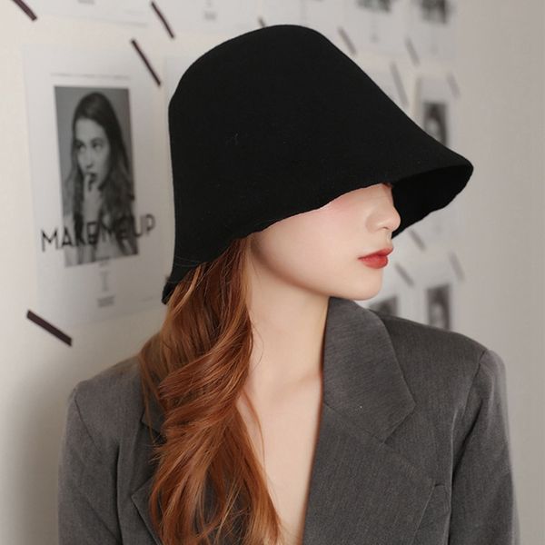 

2020 new hat women female autumn and winter new bell-shaped fisherman hat japanese sunscreen bucket cap korean basin caps, Blue;gray