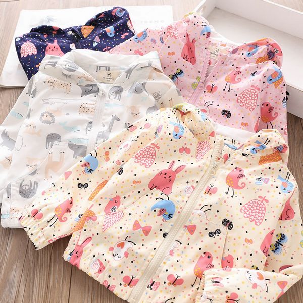 

2020 autumn baby girls cartoon printing hooded coat children's clothing wholesale, Blue;gray