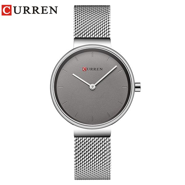 

curren new women watch fashion dress ladies watches stainless steel quartz wristwatch saat clock relogios feminino, Slivery;brown