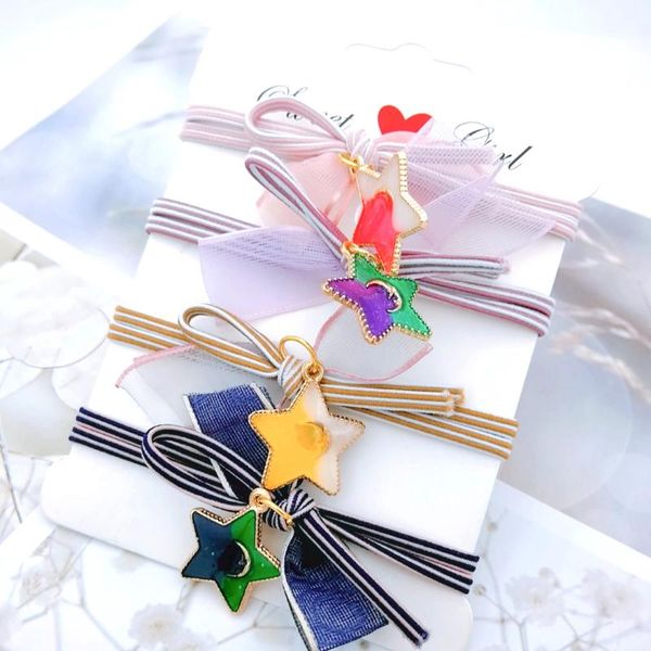 

starry sky head rope net red small fresh forest female rubber band hair ring girl heart jewelry hair holster, Golden;silver