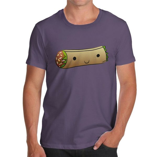 

men's premium cotton cartoon smiling burrito print t-shirt tee shirt new funny