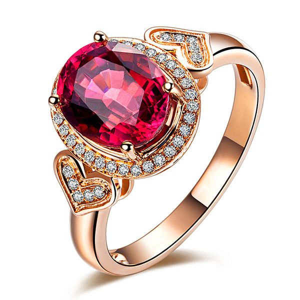 

moonrocy crystal wedding rings rose gold color red oval heart party jewelry for women female gift dropshipping wholesale, Slivery;golden