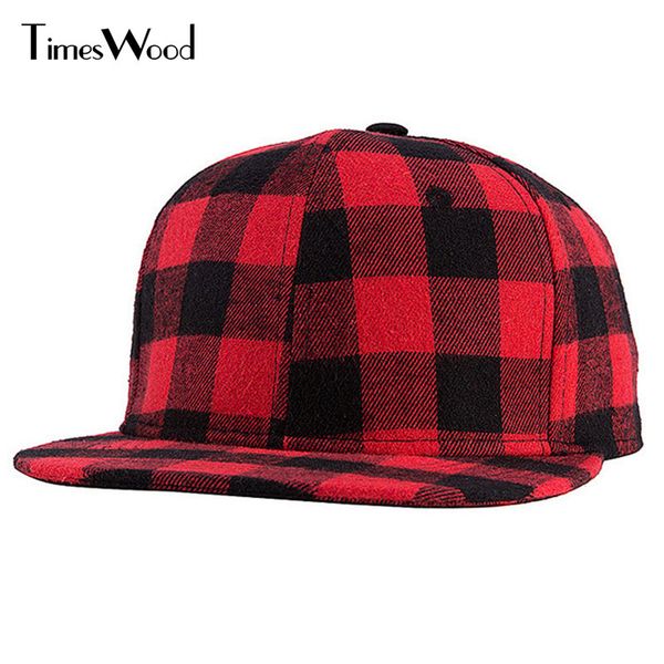 

timeswood]2020 2020 straight brim hip hop snapback caps men women summer winter snapback baseball hat red and black plaid bones, Blue;gray
