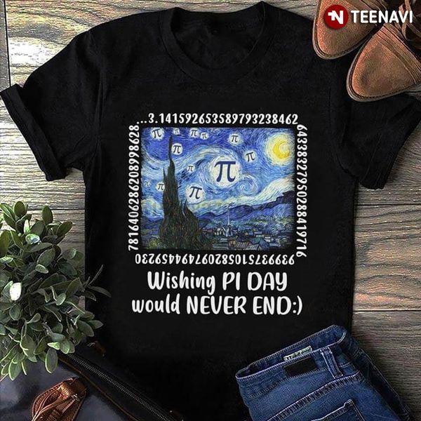 

the starry night wishing pi day would never end t-shirt(1