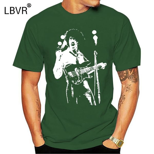 

фил lynott on stage кулак футболка thin lizzy gary moore classic rock t-shirt хлопок tee shirt custom напечатаны