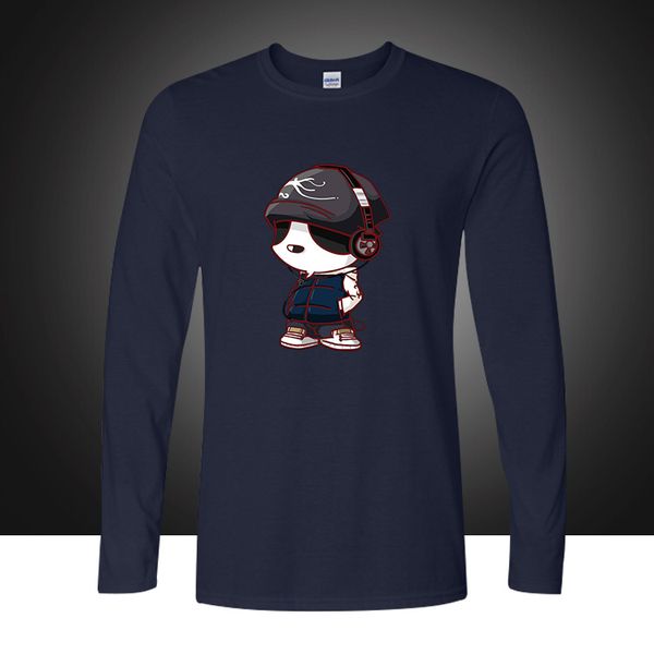 

2018 новая мода cute panda сыпучие печати футболки мужчин хлопка с длинным рукавом аниме осень стиль плюс размер