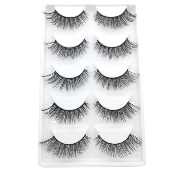 

5pair 3d mink natural thick curling false fake eyelashes eye lashes makeup extension natural faux lashes fluffy strip eyelashes