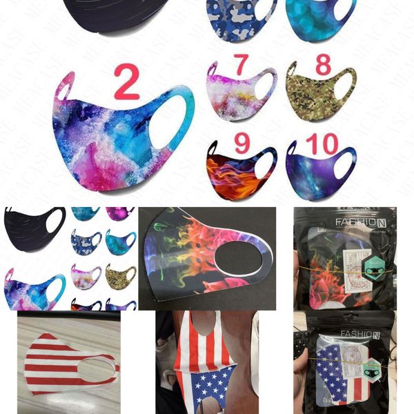 

2021face tie-dye printed camouflage mask flag fashion breathable dustproof protective ma izqc