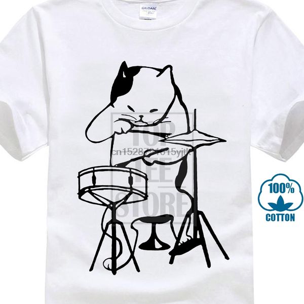 

the musician cat playing drums funny t shirt drummer tee shirt homme cat lover cool t shirt mens hip hop clothing