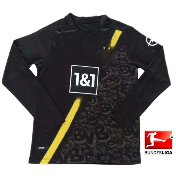 

2020 2021 dortmund jersey 20 21 football shirt haaland reus men's long sleeve set, Black;yellow