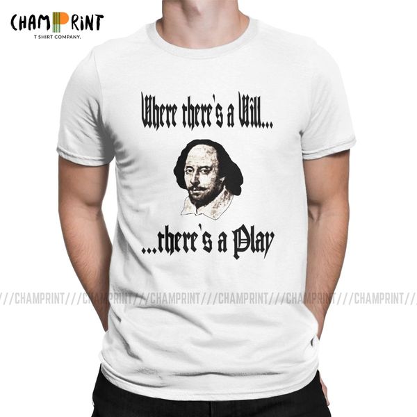 

vintage where there's a will there's a play t-shirt men t shirts shakespeare hamlet literature theatre tees plus size clothing