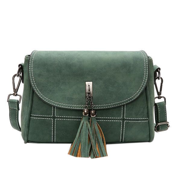 

women handbags tassel crossbody bags ladies pu shoulder bag hand bags green