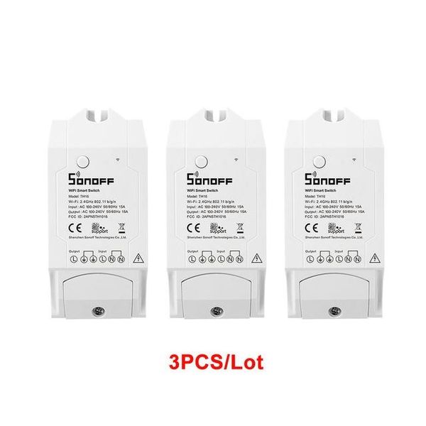 

onsumer electronics itead sonoff th16 3pcs/lot wifi smart wireless switch support temperature and humidity monitoring works with alexa go