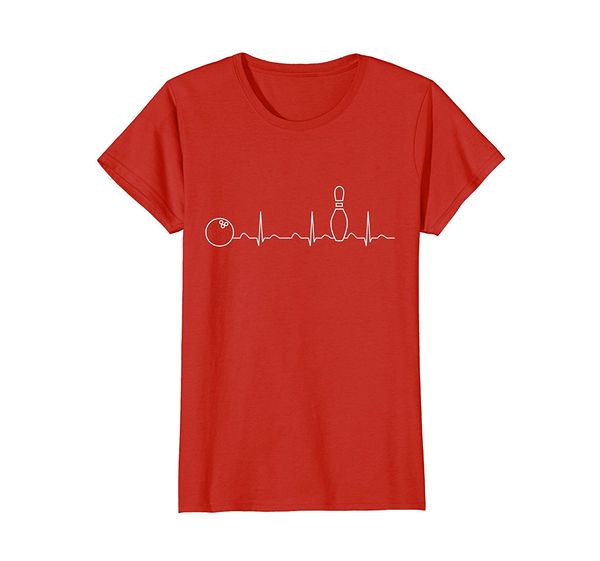 

2019 new summer slim tee shirt bowlinger heartbeat shirt, funny cute bowler gift