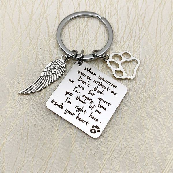 

keychains oeinin creative keychain man when tomorrow starts without me key chain bags boy letter color ring alloy pendant accessories, Silver