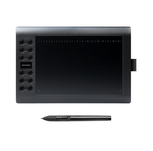 

gaomon m106k - professional 10 inches graphic tablet for drawing with usb art digital tablet 2048 levels pen