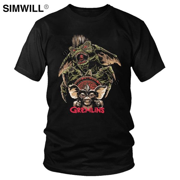 

gremlins tshirt men's 100% cotton men's t shirts gizmo 80s movie mogwai monster horror sci fi t-shirt short sleeves o-neck tee