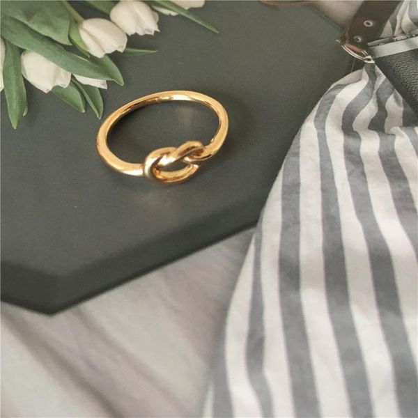 

simple gold color knot ring for women friendship is a knot, Golden;silver