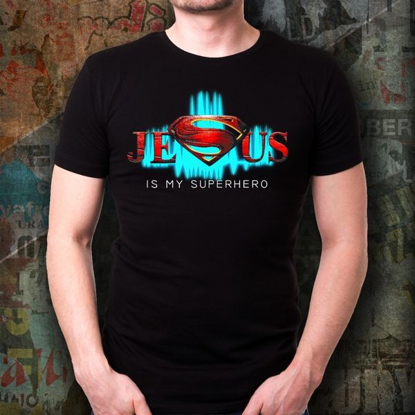 

superhero jesus christian t-shirt men women faith god christ tee gifts 2019 new fashion brand summer graphic tees shirt