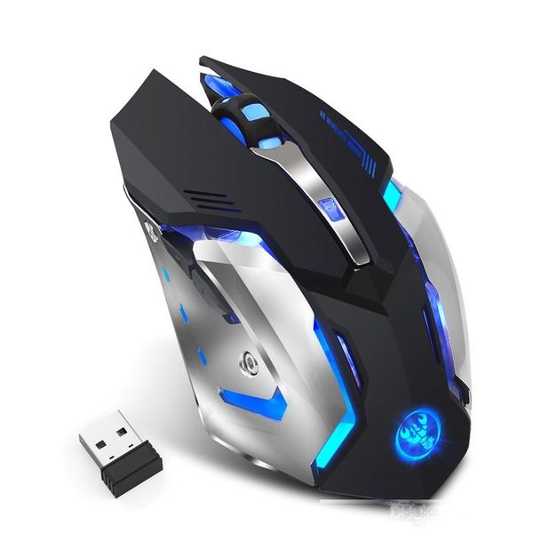 

rechargeable wireless optical gaming gaming mouse 2.4g 10 meters transmission distance colorful luminous 2400dpi office gifts