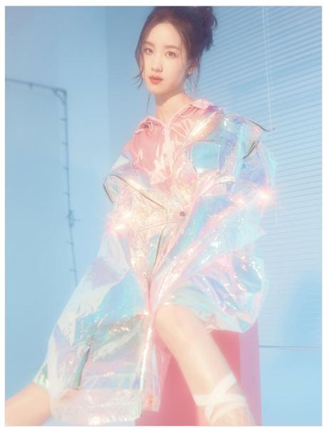 

women's jackets hologram glitter trendy women zipper hooded jacket bling laser reflective coats shine punk dance long hip hop ads model, Black;brown