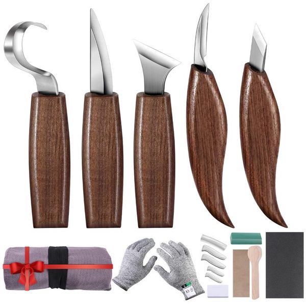 

5/10/12pcs diy wood carving knife chisel peeling woodcarving sculptural spoon carving cutter woodworking cutter hand tool set
